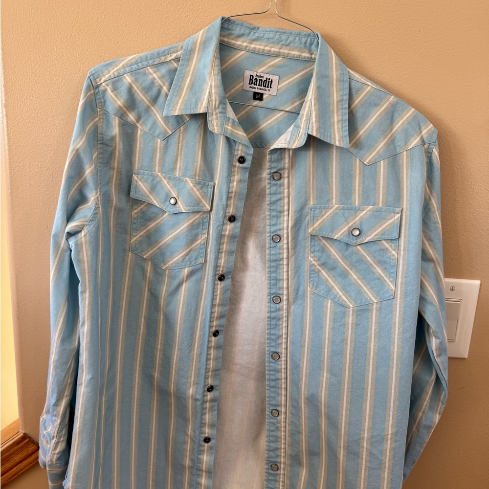 Light Blue Striped Casual Shirt